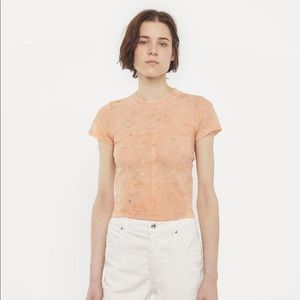Eckhaus Latta cropped floral mesh baby tee